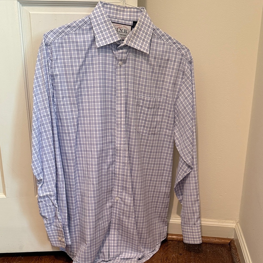 Thomas Pink Men’s Blue & White Checked Dress Shirt